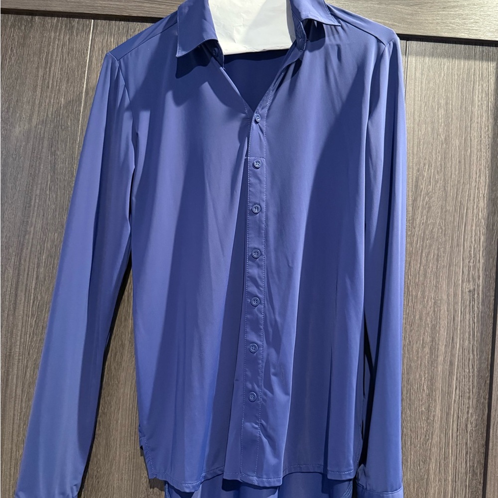 Cowgirl Tuff Women's Blue Button Down Shirt
